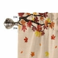 thumbnail image 5 of Rod Pocket Window Valances Farm Red Truck Orange Pumpkin Short Kitchen Curtains Autumn Fallen Maple Leaf Window Treatment Drapes for Bedroom Bathroom Living Room 42x12In,1 Panel, 5 of 6