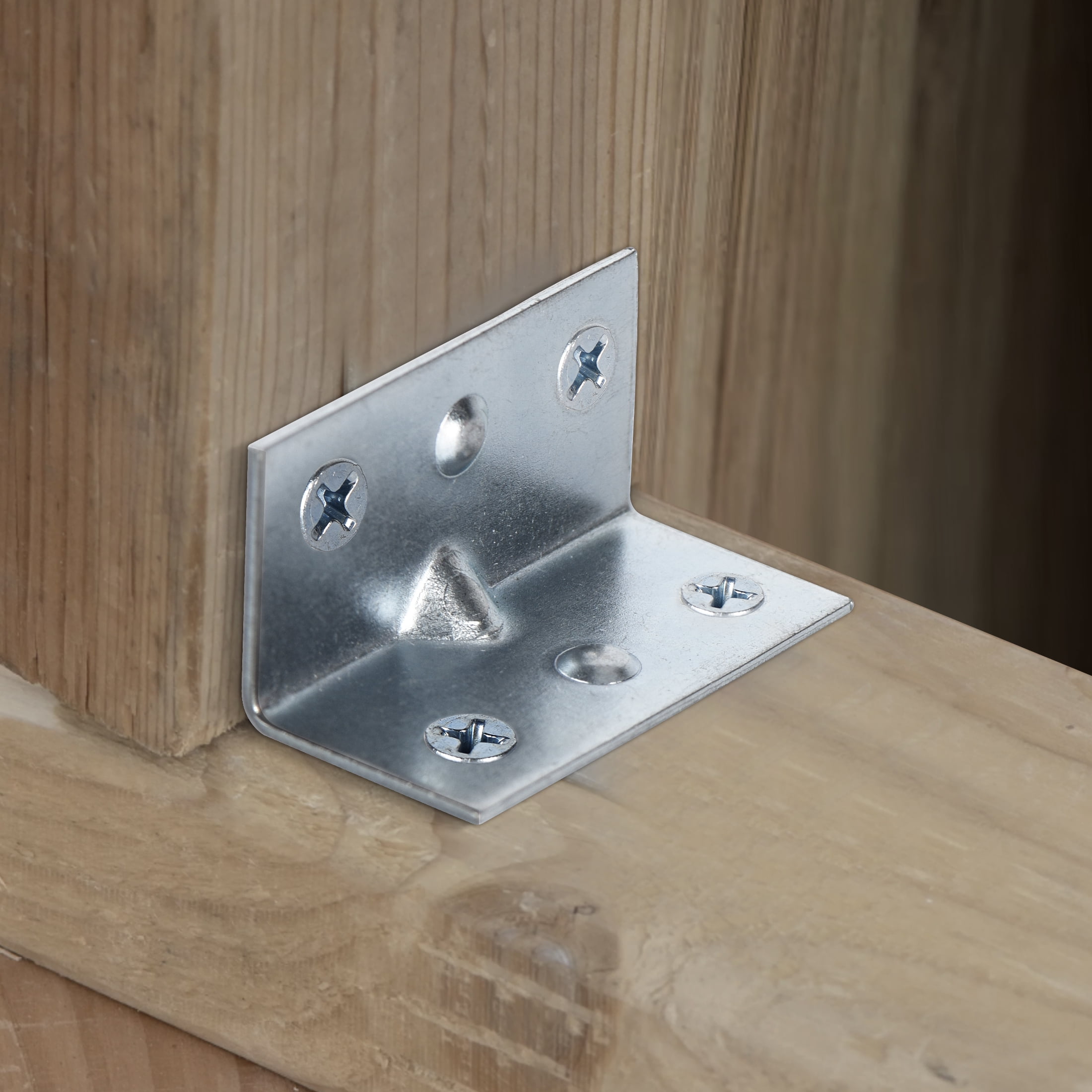 Hyper Tough 1-1/2 x 1-1/2 inch New Inside Corner Brace, Steel, Zinc Plated (4 Pack),mounting hardware included