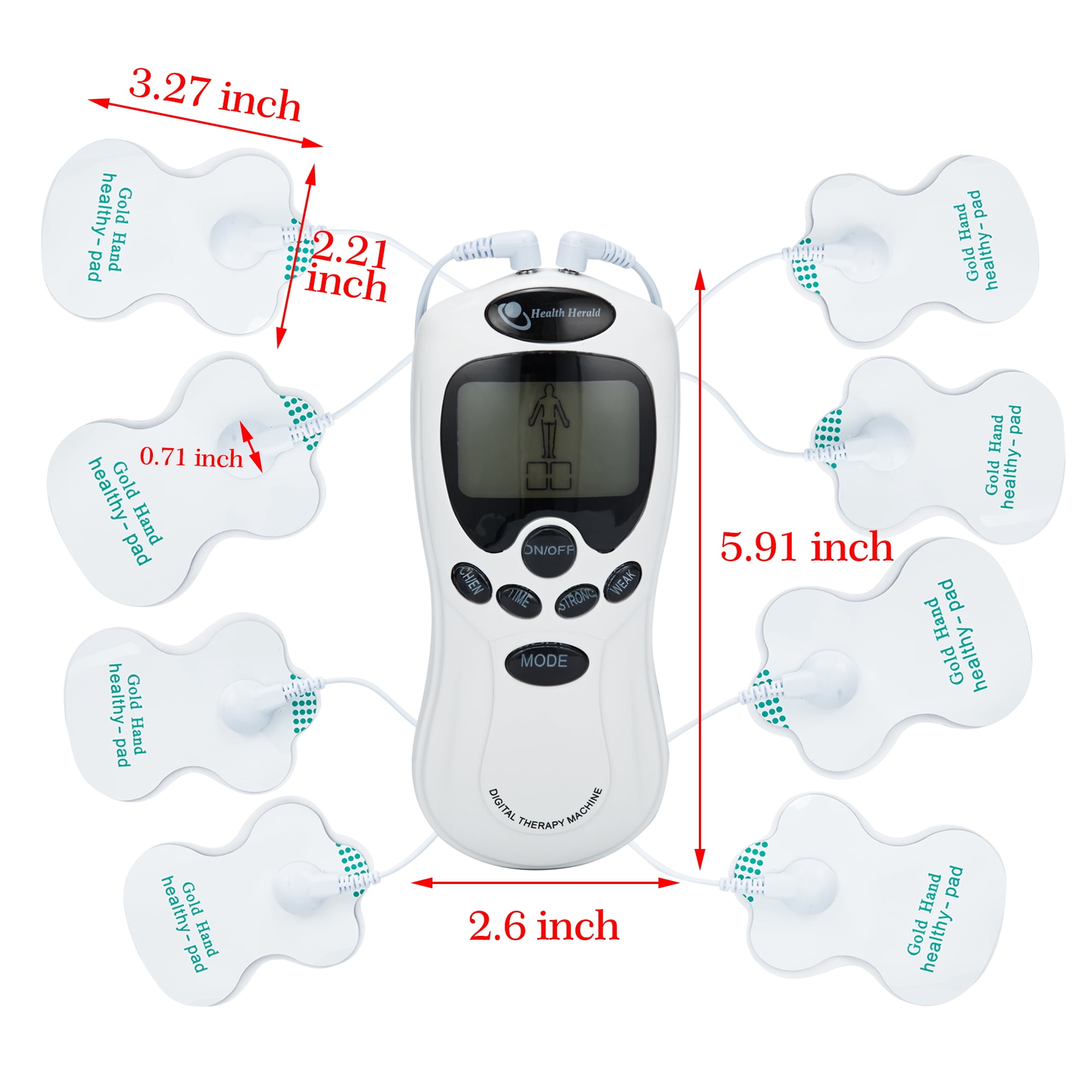 TENS Machine 10 Mode Massager Electric Pulse Therapy + Face/Eye Massage Pad