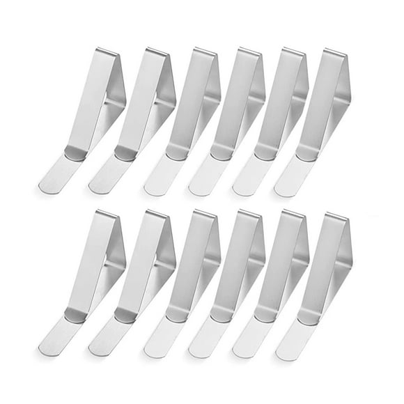 12 Pack Tablecloth Clips Stainless Steel, Rust Proof & Non-Slippery Table Cloth Holding Clip -