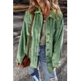 thumbnail image 3 of Women's Mist Green Corduroy Patched Pocket Button Up Shacket | [ZhiHiMeRi] | (US 12-14)L, 3 of 8