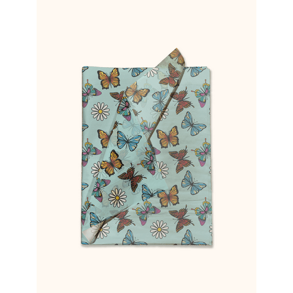 Butterflies and Daisies Printed Tissue Paper -Tissue Paper for Gift Bags - Gift Bag Wrapping Paper - Gift Wrapping Paper - Spring Tissue Paper | 24 Sheets 20" x 30"
