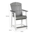 thumbnail image 5 of Benjara 24 Inch Counter Stool Armchair Set of 2, Outdoor Slatted, Gray, White, 5 of 5