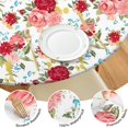 thumbnail image 4 of Pioneer Flower Floral Print Pattern Round Fitted Tablecloth with Elastic Edge,Dining Table Cover Waterproof,Outdoor Round Tablecloth for Camping,Dining,Indoor and Outdoor, 4 of 7