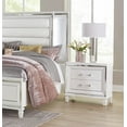 thumbnail image 6 of DeeHome Glamorous White Silver Finish 1pc Nightstand of 2x Drawers Acrylic Bar Pulls Stylish Bedroom Furniture, 6 of 8