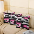 thumbnail image 3 of Geometric Reversible Throw Pillow Covers Kids,Pink Black Grey Geometry Square Cushion Covers Set of 2 for Bed Sofa Couch,Stripe Line Pillow Covers Home Decor Modern Art 20 x 20-Inch, 3 of 6