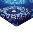 thumbnail image 2 of Ambesonne Dark Blue Fitted Sheet, Vintage Snowflakes, Twin Size, Sky Blue White, 2 of 3