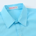 thumbnail image 4 of Dweltoz Boys School Uniform Long Sleeve Solid Button Up Top Classic Collared Dress Shirt Back to School Clothes,Sky Blue 6-7Years, 4 of 8
