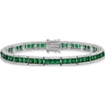 thumbnail image 3 of Sterling Silver Cheryl M Rhod-Pl Green Crystal & Cz Bracelet (7.25 X 5.6) Made In China qcm1535-7.25, 3 of 5