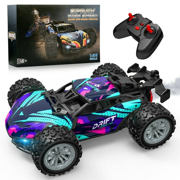 MesaSe Rc Cars for Boys age 8-12 Monster Trucks Remote Control Car with Spray 2.4Ghz Rc Drift Car Toys for 3 4 5 6 Year Old Boys Girls 1/20 All Terrains Electric Toy Car Gift for 3-8 Y