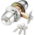 thumbnail image 1 of Door Knob With Lock And Key, Interior Door Knob And Bathroom Door Handle, Satin Stainless Steel Door Lock (latch Size 70 Mm), 1 of 5