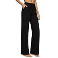thumbnail image 3 of Tqcoqu Womens Drawstring Casual Pants,Elastic Waist Wide Leg Pants with Large Pockets,Black Women's S-XXL, 3 of 10