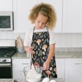 thumbnail image 4 of Brown Mushroom Flower Black Pattern Kids Aprons for Girls and Boys,Adjustable Neck Strap Toddler Aprons for Kids Cooking Baking, 4 of 6