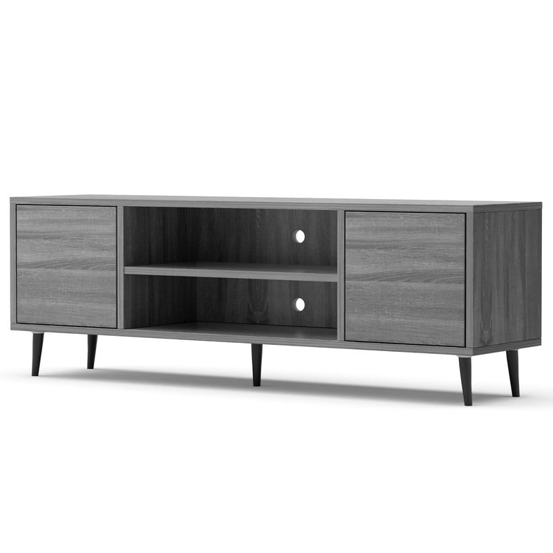 Vineego TV Stand for 65 Inch TVs, Gray Storage Cabinet with Drawers & Cord Management, Entertainment Center