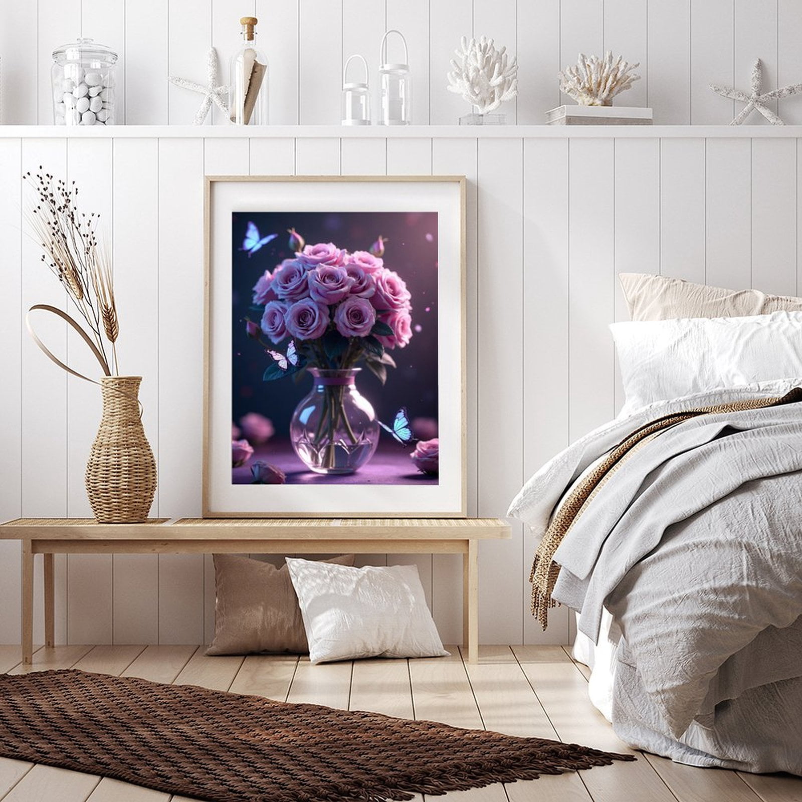 Diamond Art Kits for Adults - Modern Bouquet Lilac Print No.68 5D Frameless Dimond Painting Kit for Adults Beginner, Round Diamond Kits for Home Wall Decor, Gift for Women