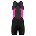 thumbnail image 2 of Zaldita Girls Boyleg Swimsuit Sleeveless Open Back Bathing Suit Quick Drying Wetsuit Summer Sunsuit Rose Red&Black 12, 2 of 7