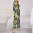 thumbnail image 4 of Kll Cartoon Dinosaurs Print Women'S Long Sleeve Pajamas With Pants Sleepwear Loungewear 2 Set-X-Large, 4 of 9