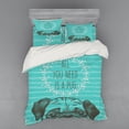 thumbnail image 2 of Saying Duvet Cover Set, Animal Image of a Dog All You Need is a Pug Words on an Aqua Background, Bedding Set with Shams and Fitted Sheet, 3 Sizes, by Ambesonne, 2 of 3
