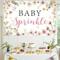 thumbnail image 3 of 6x4FT Wildflower Baby Shower Backdrop Sprinkle Flower Theme Baby Shower Photography Background for Girl Little Wildflower Floral Gender Reveal Party Decorations Banner Supplies Photo Booth Props, 3 of 4