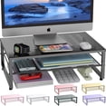 thumbnail image 1 of Soporte de monitor Gianotter de metal de 2 niveles para escritorio de oficina, 1 of 8