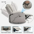 thumbnail image 6 of KIGOTY Rocking Recliner Chair, 360 Swivel Recliner with Massage and Heating, Light Grey, 6 of 7