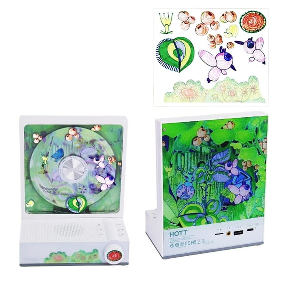 Portable CD Player with Bluetooth 5.3 and RGB Lights Wireless Music Transmitter 12H Play CD to MP3 Recorder