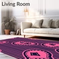 thumbnail image 2 of ODIKA 5' x 7' Machine Washable Non-Slip Area Rug, Contemporary Stripes High Traffic Rug, Black, 752360, 2 of 7