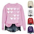 thumbnail image 1 of Yuyuzo Chandails en Molleton pour Femmes Décontractés Saint-Valentin Manches Longues Col Rond Ample Ajusté Mince Chandail Tops, 1 of 5