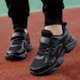 thumbnail image 6 of lnmuld Girls Solid Black Breathable Mesh Sport Sneakers Adjustable Velcro Anti-slip Thick Sole Daily Athletic Trainers Size:5.5-6 Years, 6 of 9