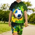 thumbnail image 6 of Amidoa Boys Summer Outfit Sets 2 Piece Cotton T-Shirt Graphic Long Sleeve and Casual Pants Set Kids Clothing Sets Green Size 5T, 6 of 7