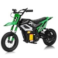 thumbnail image 7 of UBesGoo Electric Dirt Bike, 24V 250W Ride on Toys for Big Kids with Music & Bluetooth, 14 mph Twist-Grip Throttle & Hand-Operated Rear Brake, Green, 7 of 7