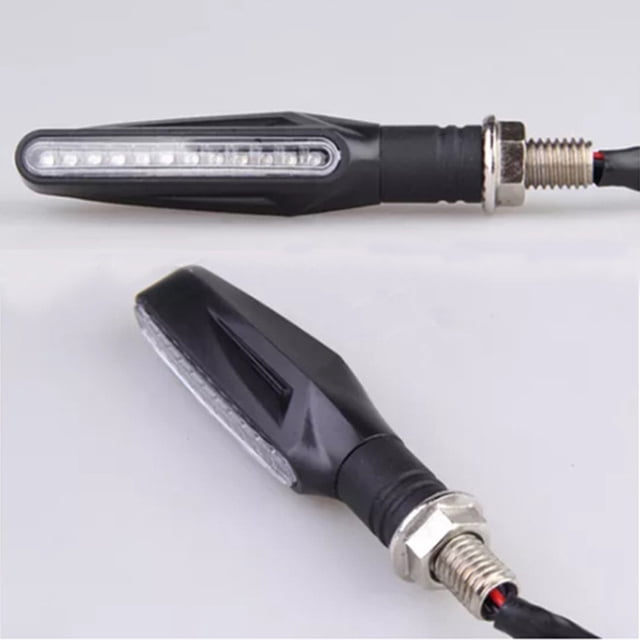 4PCS Motorcycle 12 LED Turn Signals, Amber Light, ABS Plastic, 12V, Shockproof, Easy Install, with Flash Relay
