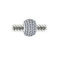 thumbnail image 2 of Bling Jewelry Womens Sterling Silver Sparkling Dome Clear White Crystal Spacer Stopper Barrel Bead Charm for Bracelet, 2 of 3
