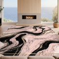 thumbnail image 2 of Design&I 3'x5' Ultra Soft Throw Mat, Pink Blush Abstract Swirl Motif Veined Border Swirls Gilded Cracked None Fluffy Washable Easy Care Indoor rug for Bedside Hallway, 2 of 7