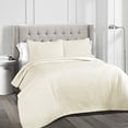thumbnail image 1 of Lush Decor Ava Diamond Oversized 3 Piece Cotton Quilt Set, King, Ivory, 1 of 5