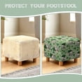 thumbnail image 6 of SCRAWLGOD St. Patrick's Day Shamrock Elephant Print Green Ottoman Cover Square Stretch Ottoman Slipcover Thick Storage Footrest Stool Covers with Elastic Band Furniture Protector for Pets, 6 of 7
