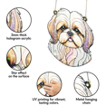 thumbnail image 3 of 89Bloom Shih Tzu Stained Glass Hologram Ornament, Dog Stained Glass Suncatcher Ornaments Home Decor, Dog Holographic Ornaments, 3 of 4