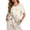 Bird Flower, variant on Green Leaf Print Casual Short Sleeve T Shirt for Women Linen-Like Crewneck Blouses Oversized Tops Lightweight Soft Tunic Pullover with Decorative Buttons, S