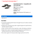 thumbnail image 2 of Front Brake Pad Set - Compatible with 2016 Scion iM, 2 of 2