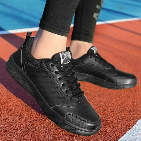 

PhoneSoap Fashion Autumn Men Sports Shoes Flat Lightweight Lace Up Solid Color Waterproof Comfortable Casual Style Black