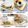 thumbnail image 4 of 2 Pack Washable Rubber Sunflower Cute Floral Dish Drying Mats for Kitchen Counter Home Large Coffee Bar Pad Accessories and Decor for Utensils Stemware (2pcs 19.5''x12''), 4 of 6