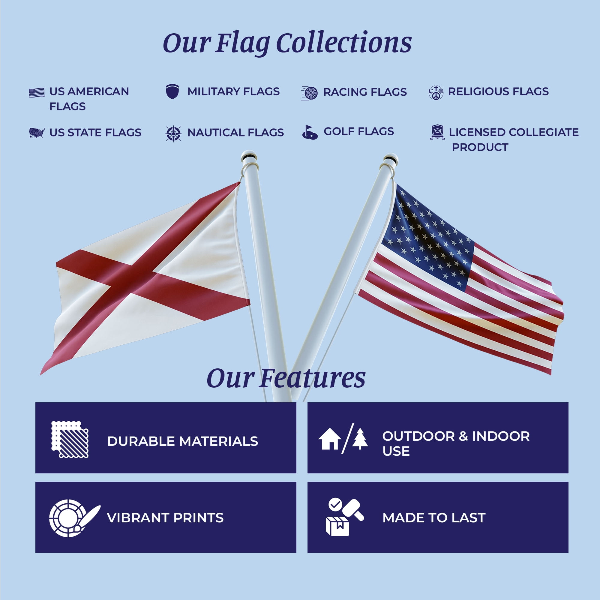 AGAS Minnesota State Flag 3x5 Ft – 200D Nylon Fade-Resistant with Brass Grommets & Stitched Edges.