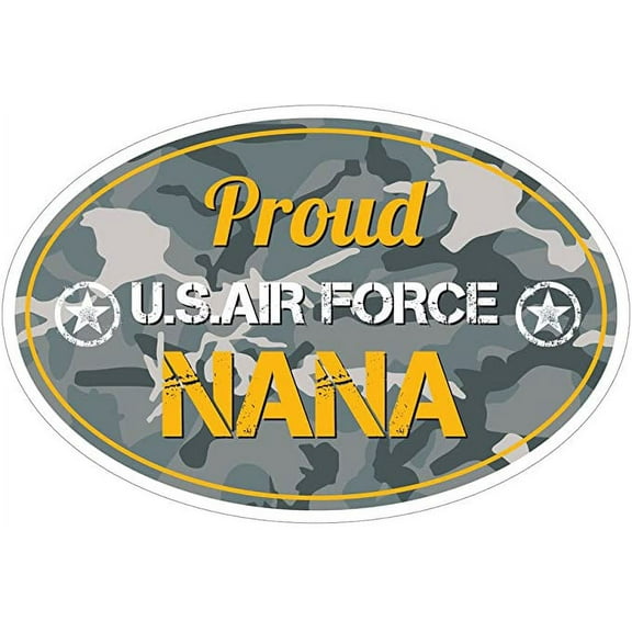 Proud US Air Force Nana Bumper Sticker Vinyl Decal 3"X 5" Subdued Camo