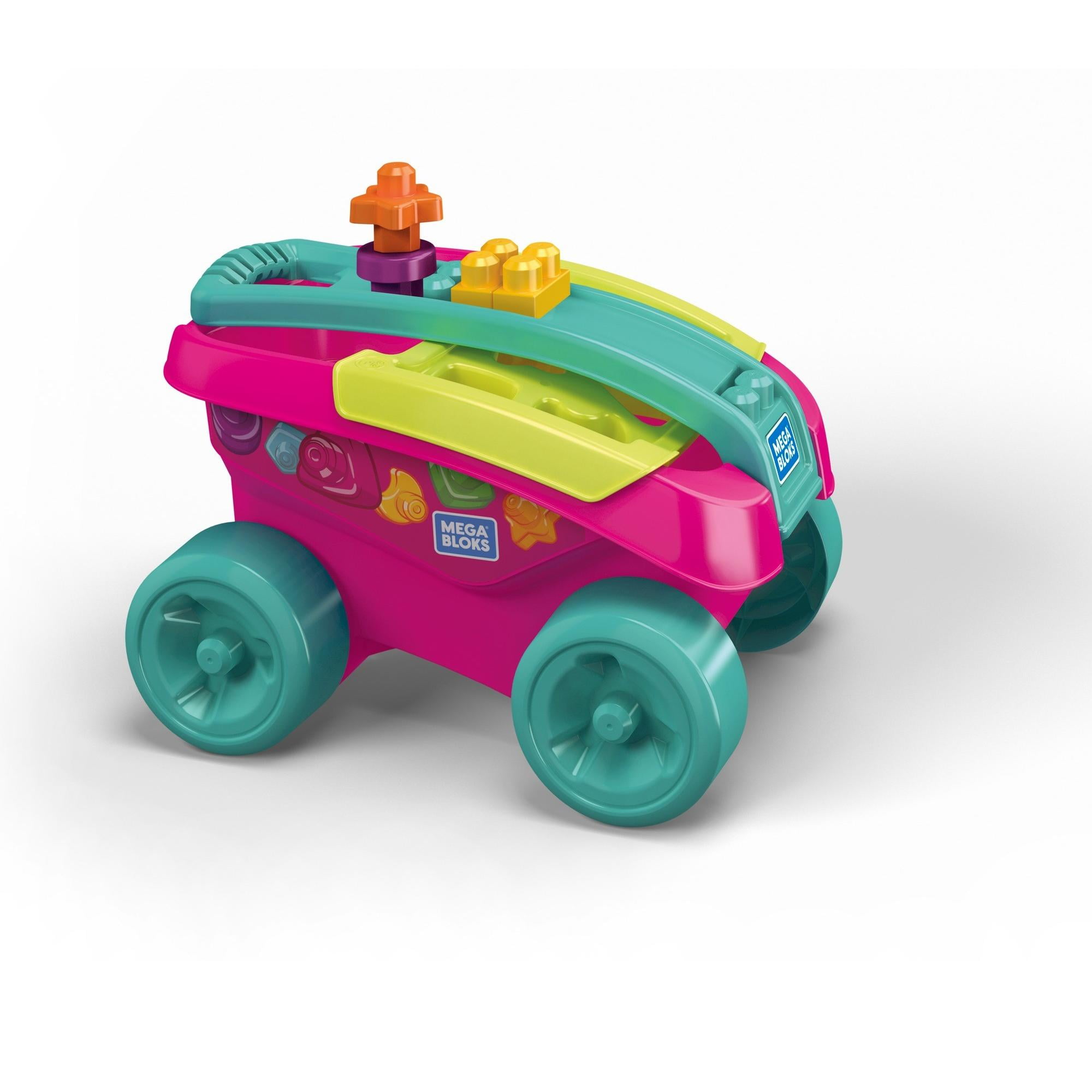 mega bloks pull along wagon pink
