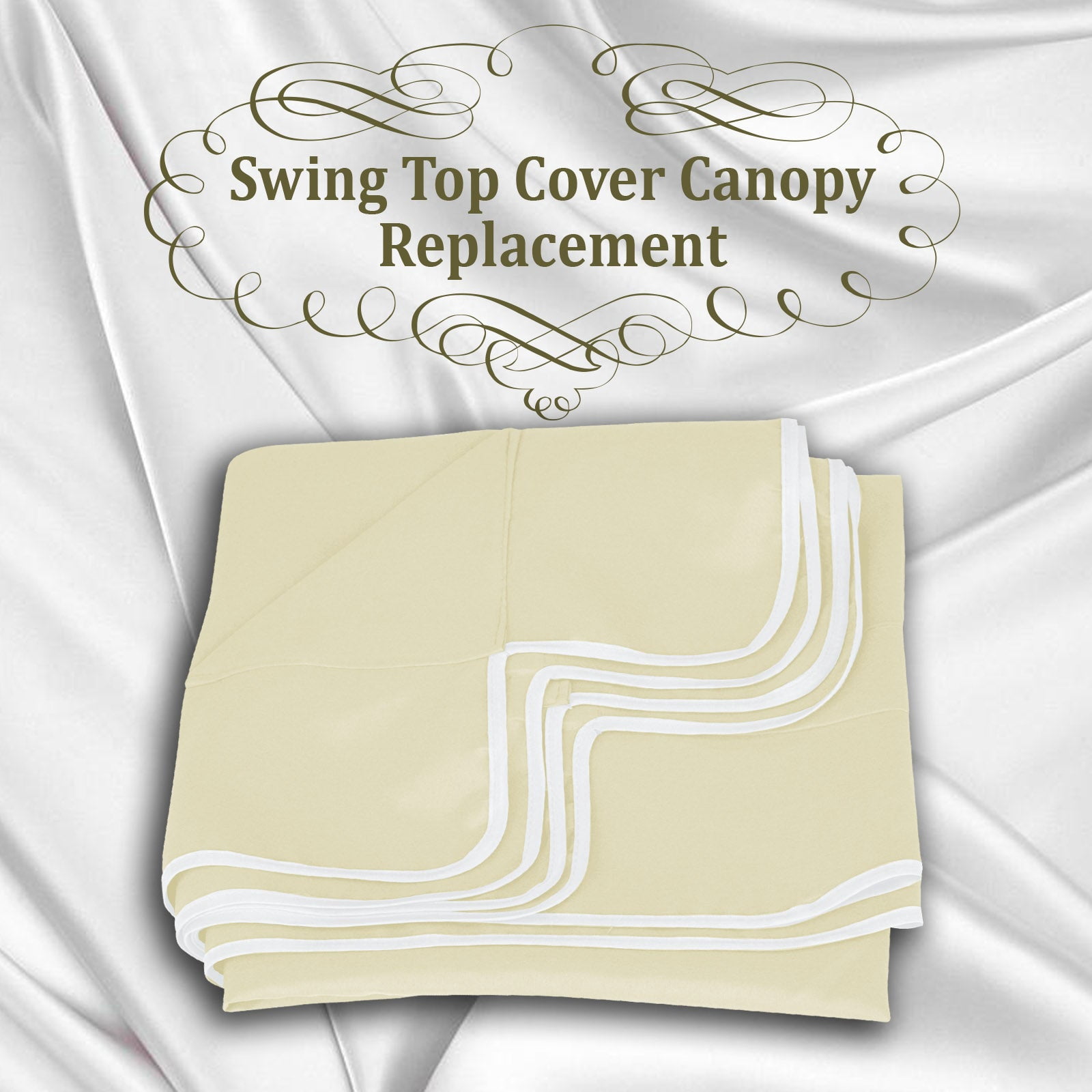 SOLAXO 77"x43" Patio Swing Canopy Replacement Top Outdoor Seater Porch Swing Canopy Cover, Cover ONLY, Ecru