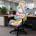 thumbnail image 5 of Whosucclay Colorful Rabbit Egg Print Gaming Chair Slipcovers, Stretchable Office Chair Cover 4 Pcs Computer Desk Chairs Covers with Armrest Covers, Rotating Armchair Protector Cover Easter Decor, 5 of 8
