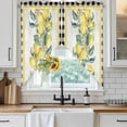 thumbnail image 6 of Yellow Lemon Swag Valances for Windows, Kitchen Window Curtains Over Sink, Summer Botanical Black White Plaid Pastoral Window Treatment Curtains for Living Room/Bedroom Curtains 2 Panel Sets 36"x45", 6 of 8