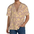 thumbnail image 3 of Balery Cute Bee Men's Casual Button Down Shirt Short Sleeve Textured Summer Cuban Beach Shirts-4X-Large, 3 of 7