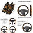 thumbnail image 2 of Yuyamidu Orange Sea Turtle Car Seat Covers Set 13 Pcs Steering Wheel Cover Boho Hibiscus Seat Belt Cover Trash Can Rear View Mirror Cover Coasters Chapstick Holder Keychains Fit for Most Vehicles, 2 of 5