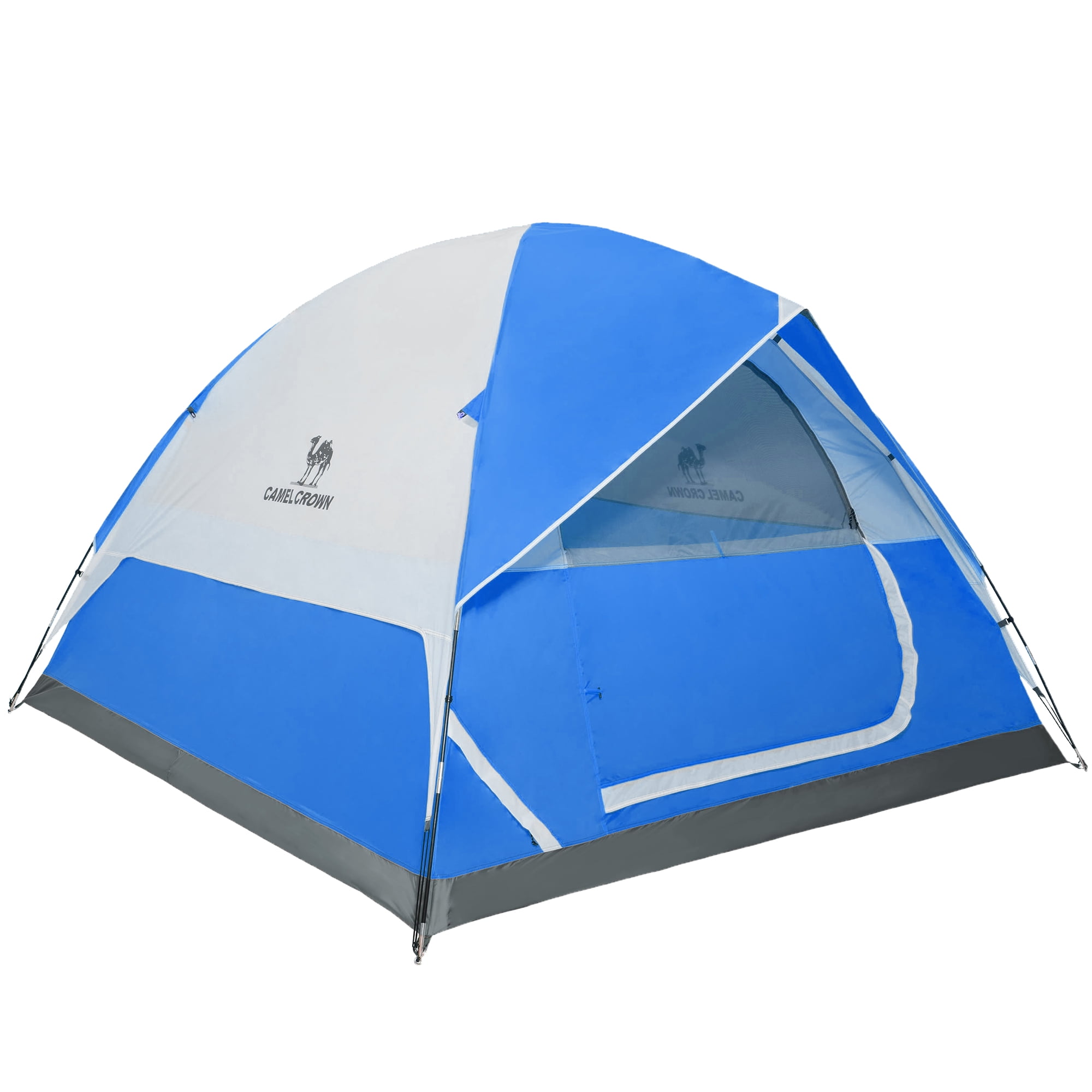 Camel Crown 3-4 Person Dome Tent Waterproof Camping Tents Outdoor Travel Backpacking Tent,Dark Blue Gray